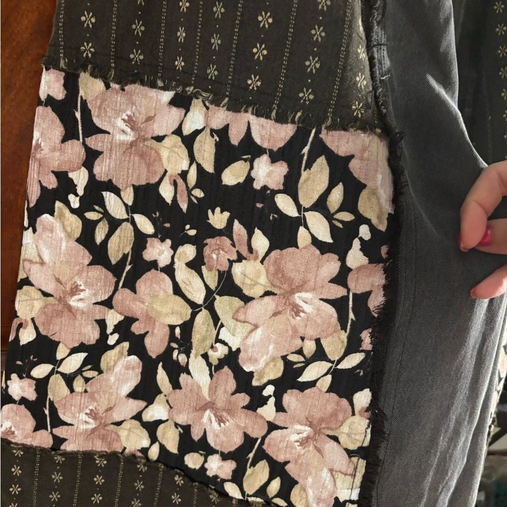 Boho Floral Patchwork Wide Leg Pants Size Large - Picture 6 of 8